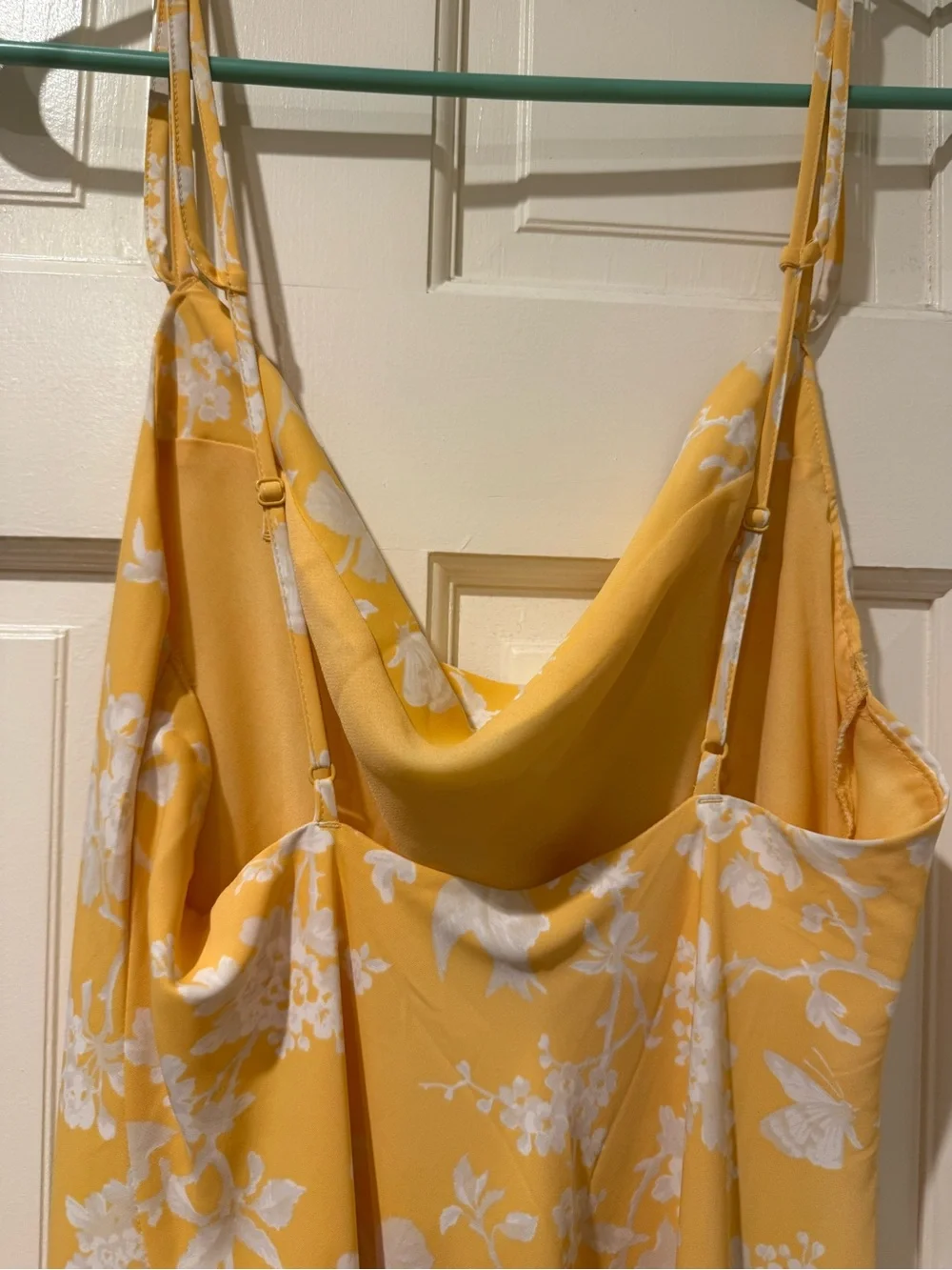 Abercrombie & Fitch Yellow Floral Cowl Slip Dress